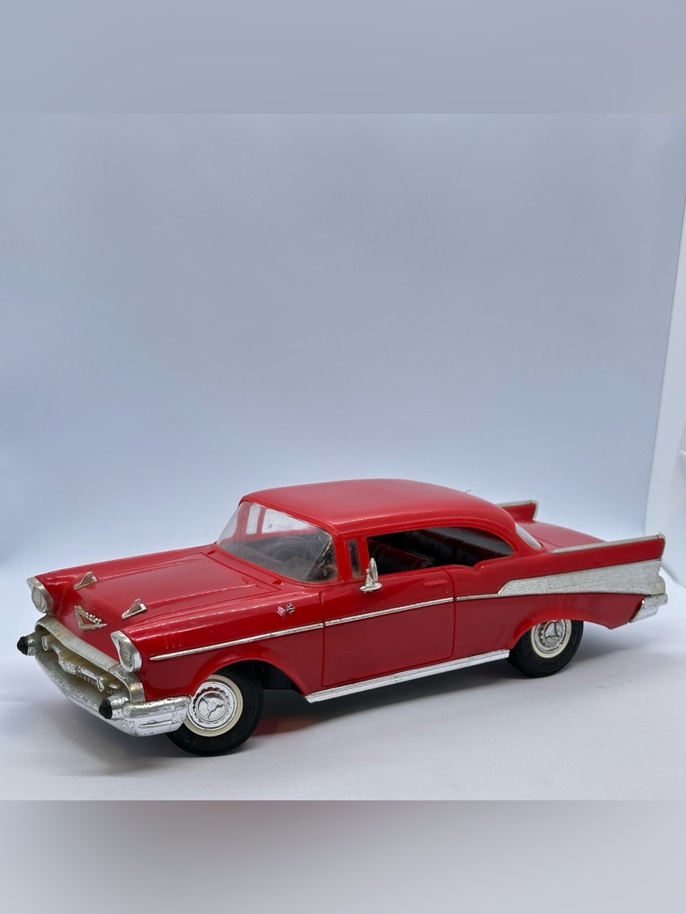 VTG Red New Bright Chevrolet Plastic Model Car 12"Long 1:18 Scale Hong Kong 1986